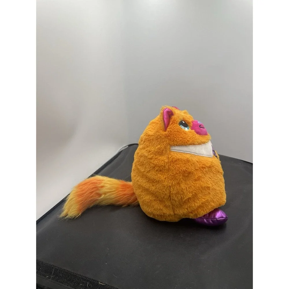 Misfittens Plush Tabby Cat w/ Tie Orange & Pink Soft Fluffy 9